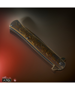 Şık Tasarım Gül Desenli Hediyelik Çakı 22cm