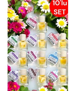 JACOS 10'lu Ekonomik Set 10 Adet 8 ml Oto Araç Kokusu Ipli Asma Oto Parfümü JACOS 10'lu Ekonomik Set 10 Adet 8 ml Oto Araç Kokusu Ipli Asma Oto Parfümü