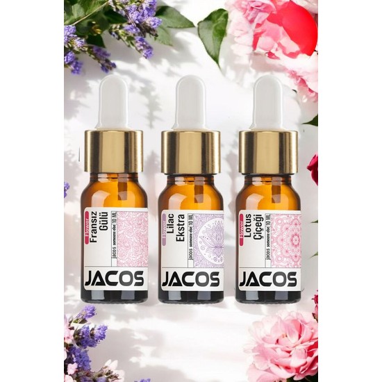 JACOS Ahşap Kokuluk Frager Esansı Fransız Gülü Lilac Lotus Uzun Süreli ve Yoğun Koku