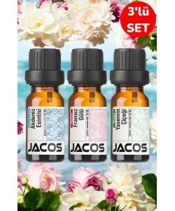 JACOS Akdeniz,Fransız Gülü ve Yasemin Esansiyel Uçucu Yağı Difüzör Esansı Oda Kokusu 3'lü SET JACOS Akdeniz,Fransız Gülü ve Yasemin Esansiyel Uçucu Yağı Difüzör Esansı Oda Kokusu 3'lü SET