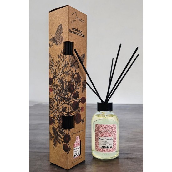 JACOS Amber Kokulu Bambu Çubuklu Amber Kokulu Çubuklu Oda Kokusu 100ml Reed Diffuser