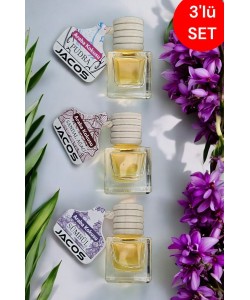 JACOS Bebek Pudrası Sandal Sümbül Kokusu 8 ml Oto Araç Kokusu Ipli Asma Oto Parfümü 3'lü Set JACOS Bebek Pudrası Sandal Sümbül Kokusu 8 ml Oto Araç Kokusu Ipli Asma Oto Parfümü 3'lü Set