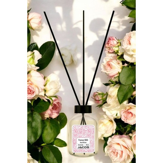 JACOS Fransız Gülü Kokulu Bambu Çubuklu Fransız Gülü Kokulu Çubuklu Oda Kokusu 50ml Reed Diffuser