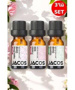 JACOS Japon Kiraz,Fransız Gülü,Yasemin Esansiyel Uçucu Yağı Difüzör Esansı Oda Kokusu 3'lü SET JACOS Japon Kiraz,Fransız Gülü,Yasemin Esansiyel Uçucu Yağı Difüzör Esansı Oda Kokusu 3'lü SET