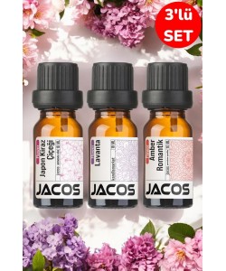JACOS Japon Kiraz,Lavanta,Amber Esansiyel Uçucu Yağı Buhardanlık Difüzör Esansı Oda Kokusu 3'lü SET JACOS Japon Kiraz,Lavanta,Amber Esansiyel Uçucu Yağı Buhardanlık Difüzör Esansı Oda Kokusu 3'lü SET