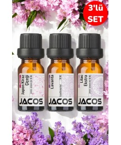 JACOS Japon Kiraz, Lavanta,Lilac Esansiyel Uçucu Yağı Buhardanlık Difüzör Esansı Oda Kokusu 3'lü SET JACOS Japon Kiraz, Lavanta,Lilac Esansiyel Uçucu Yağı Buhardanlık Difüzör Esansı Oda Kokusu 3'lü SET