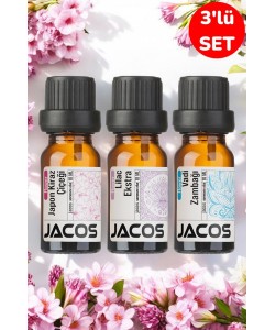 JACOS Japon Kiraz,Lilac,Vadi Zambağı Esansiyel Uçucu Yağı Difüzör Esansı Oda Kokusu 3'lü SET JACOS Japon Kiraz,Lilac,Vadi Zambağı Esansiyel Uçucu Yağı Difüzör Esansı Oda Kokusu 3'lü SET