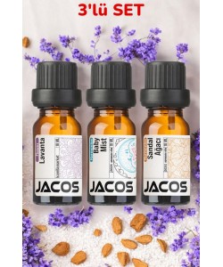 JACOS Lavanta,Baby Mist,Sandal Ağacı Esansiyel Uçucu Yağı Difüzör Esansı Oda Kokusu 3'lü SET JACOS Lavanta,Baby Mist,Sandal Ağacı Esansiyel Uçucu Yağı Difüzör Esansı Oda Kokusu 3'lü SET