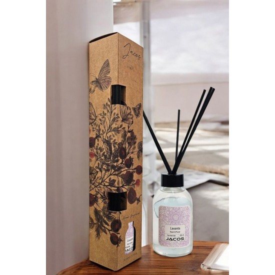JACOS Lavanta Kokulu Bambu Çubuklu Lavanta Çubuklu Oda Kokusu 100ml Reed Diffuser