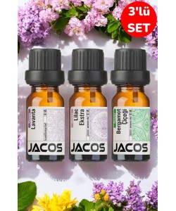 JACOS Lavanta,Lilac,Bergamot Esansiyel Uçucu Yağı Buhardanlık Difüzör Esansı Oda Kokusu 3'lü SET JACOS Lavanta,Lilac,Bergamot Esansiyel Uçucu Yağı Buhardanlık Difüzör Esansı Oda Kokusu 3'lü SET
