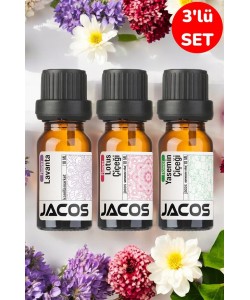 JACOS Lavanta, Lotus,Yasemin Esansiyel Uçucu Yağı Buhardanlık Difüzör Esansı Oda Kokusu 3'lü SET JACOS Lavanta, Lotus,Yasemin Esansiyel Uçucu Yağı Buhardanlık Difüzör Esansı Oda Kokusu 3'lü SET