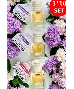 JACOS Leylak Lavanta Amber Kokusu 8 ml Oto Araç Kokusu Ipli Asma Oto Parfümü 3'lü Set JACOS Leylak Lavanta Amber Kokusu 8 ml Oto Araç Kokusu Ipli Asma Oto Parfümü 3'lü Set