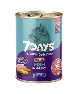 7DAYS TAZE BALIKLI YAVRU KEDİ MAMASI(415GR)