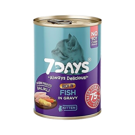 7DAYS TAZE BALIKLI YAVRU KEDİ MAMASI(415GR)