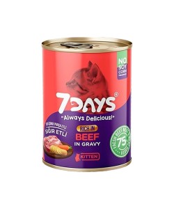 7DAYS TAZE SIĞIR ETLİ YAVRU KEDİ MAMASI(415GR)