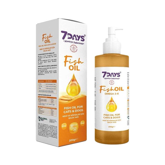 7DAYS KEDİ VE KÖPEKLER İÇİN BALIK YAĞI (200ML)