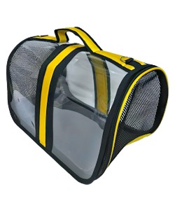 BACCO MİLANO SARI ŞERİTLİ ŞEFFAF  TAŞIMA ÇANTASI(41X28X28)