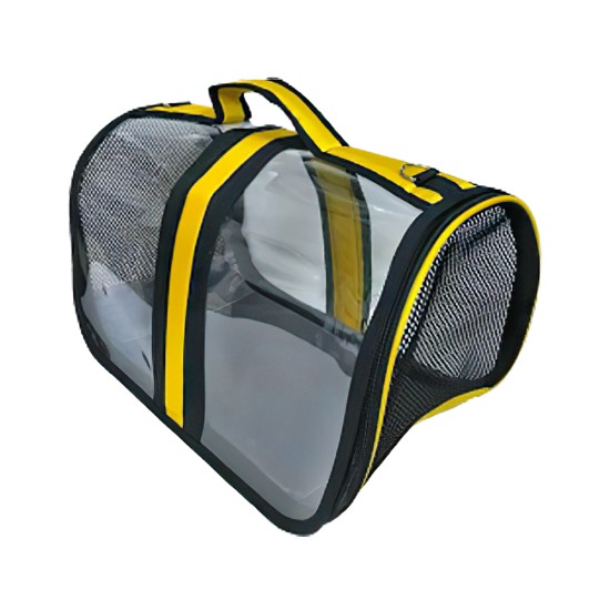 BACCO MİLANO SARI ŞERİTLİ ŞEFFAF  TAŞIMA ÇANTASI(41X28X28)