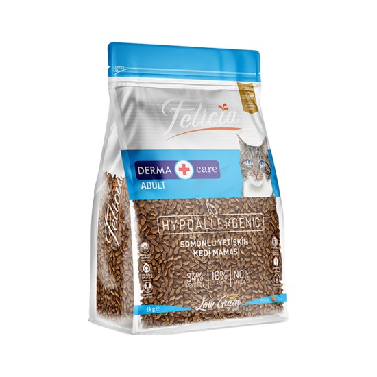 FELİCİA AZ TAHILLI VE SOMONLU HİPOALLERJENİK YETİŞKİN KEDİ MAMASI(1KG)