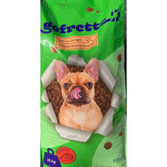 GOFRETTE BİFTEKLİ YETİŞKİN KÖPEK MAMASI(15KG)