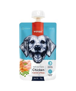 WANPY TAZE TAVUK ETLİ VE HAVUÇLU KÖPEK ET EZMESİ(90GR)