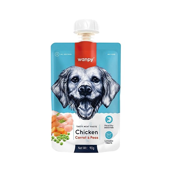 WANPY TAZE TAVUK ETLİ VE HAVUÇLU KÖPEK ET EZMESİ(90GR)