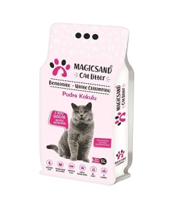 MAGİCSAND CAT LİTTER PUDRA KOKULU  İNCE TANELİ  KEDİ KUMU(5LT)