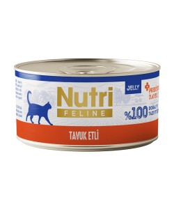 NUTRİ FELİNE  TAVUK ETLİ TAHILSIZ JELLY KONSERVE  YETİŞKİN KEDİ MAMASI(70GR)