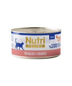 NUTRİ FELİNE  TON BALIKLI VE SOMONLU TAHILSIZ KONSERVE YETİŞKİN KEDİ MAMASI(70GR)