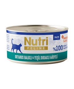 NUTRİ FELİNE OKYANUS BALIKLI VE YEŞİL DUDAKLI MİDYELİ KONSERVE YETİŞKİN KEDİ MAMASI(70GR)