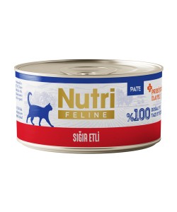 NUTRİ FELİNE SIĞIR ETLİ TAHILSIZ KONSERVE YETİŞKİN KEDİ MAMASI(70GR)