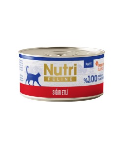 NUTRİ FELİNE SIĞIR ETLİ TAHILSIZ KONSERVE YETİŞKİN KEDİ MAMASI(70GR)
