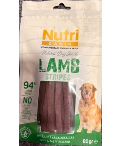 NUTRİ CANIN %94 KUZU ETLİ TAHILSIZ ÇUBUK KÖPEK ÖDÜL MAMASI(80GR)