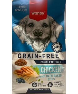 WANPY TAHILSIZ VE TAVUK ETLİ YETİŞKİN KÖPEK MAMASI(1,5KG)