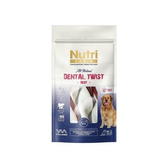 NUTRİ CANIN SIĞIR ETLİ DENTAL KÖPEK ÖDÜL MAMASI(120GR)