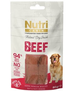 NUTRİ CANIN %94 SIĞIR ETLİ TAHILSIZ KÖPEK ÖDÜL MAMASI(80GR)