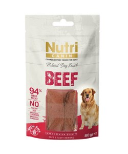 NUTRİ CANIN %94 SIĞIR ETLİ TAHILSIZ KÖPEK ÖDÜL MAMASI(80GR)