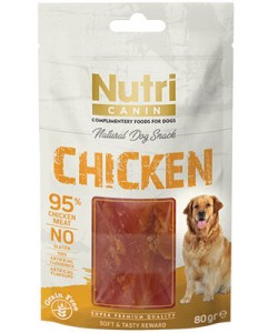 NUTRİ CANIN %95 TAVUK ETLİ TAHILSIZ KÖPEK ÖDÜL MAMASI(80GR)