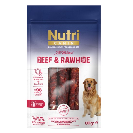 NUTRİ CANIN SIĞIR ETİ SARILI KÖPEK ÖDÜL MAMASI(80GR)