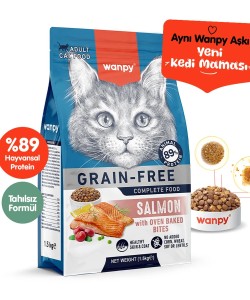 WANPY TAHILSIZ SOMONLU YETİŞKİN  KEDİ MAMASI(1,5KG)