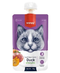 WANPY TAZE ÖRDEK ETLİ VE BALKABAKLI KEDİ ET EZMESİ(90GR)