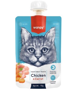 WANPY TAZE TAVUK ETLİ VE HAVUÇLU KEDİ ET EZMESİ(90GR)