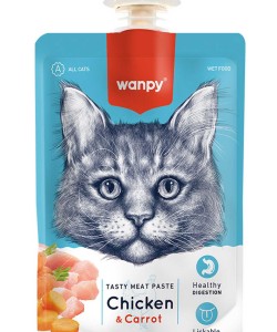 WANPY TAZE TAVUK ETLİ VE HAVUÇLU KEDİ ET EZMESİ(90GR)