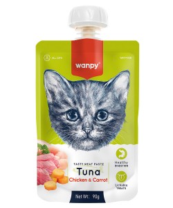 WANPY TAZE TON BALIKLI VE TAVUK ETLİ KEDİ ET EZMESİ(90GR)