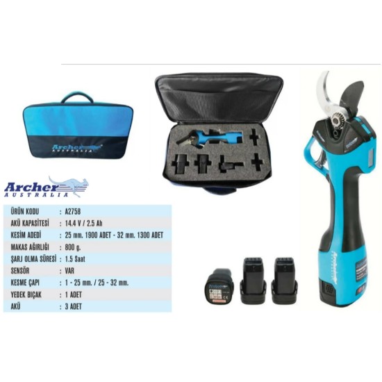 Archer A2758 Şarjlı Budama Makası 